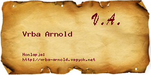 Vrba Arnold névjegykártya